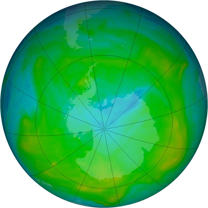 Antarctic ozone map for 24 January 1979
